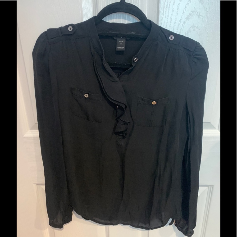 Black silk blouse
